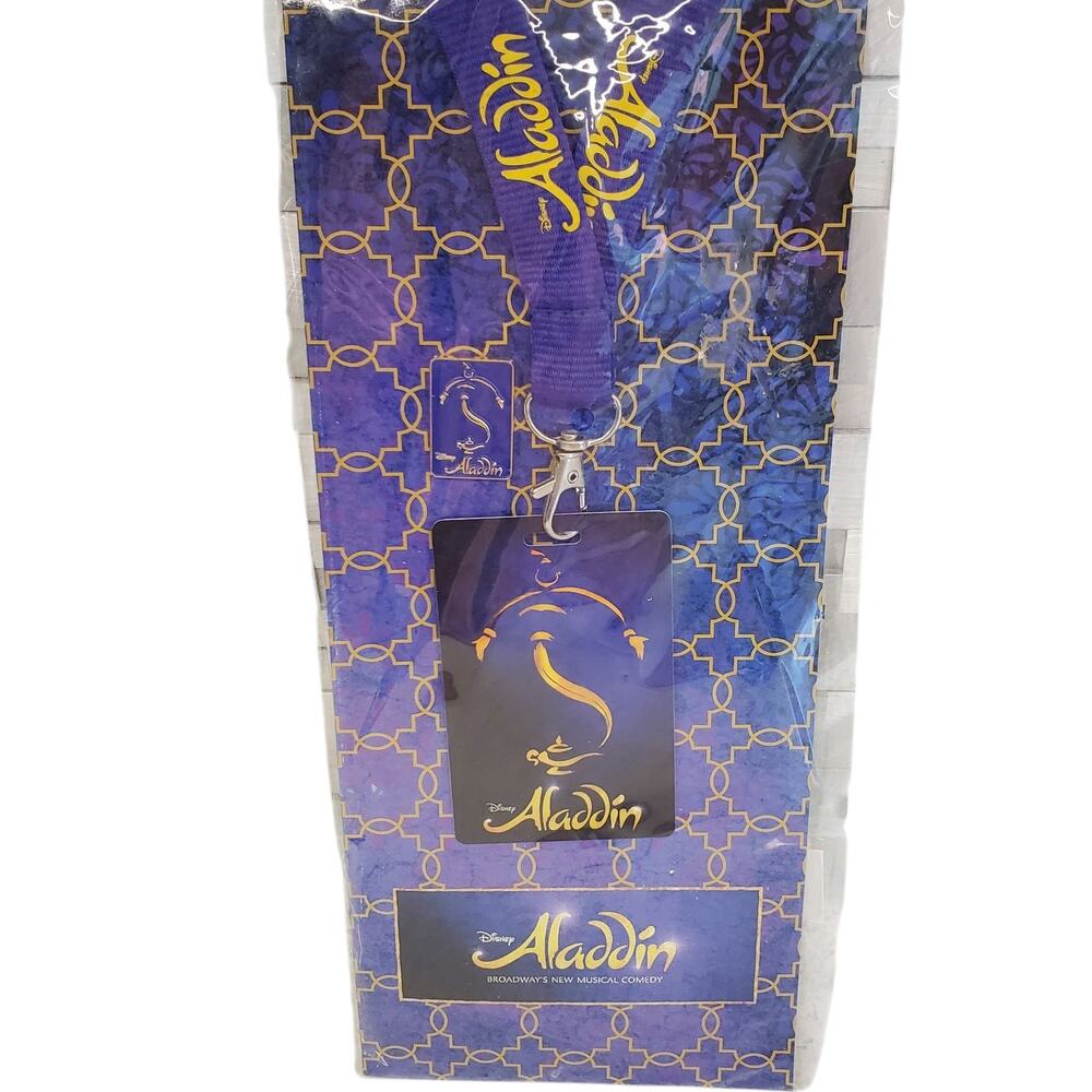 Disney Aladdin Broadway Musical VIP Lanyard Pin set Genie Magical Lamp NEW